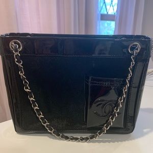 Chanel patent and pony tail tote